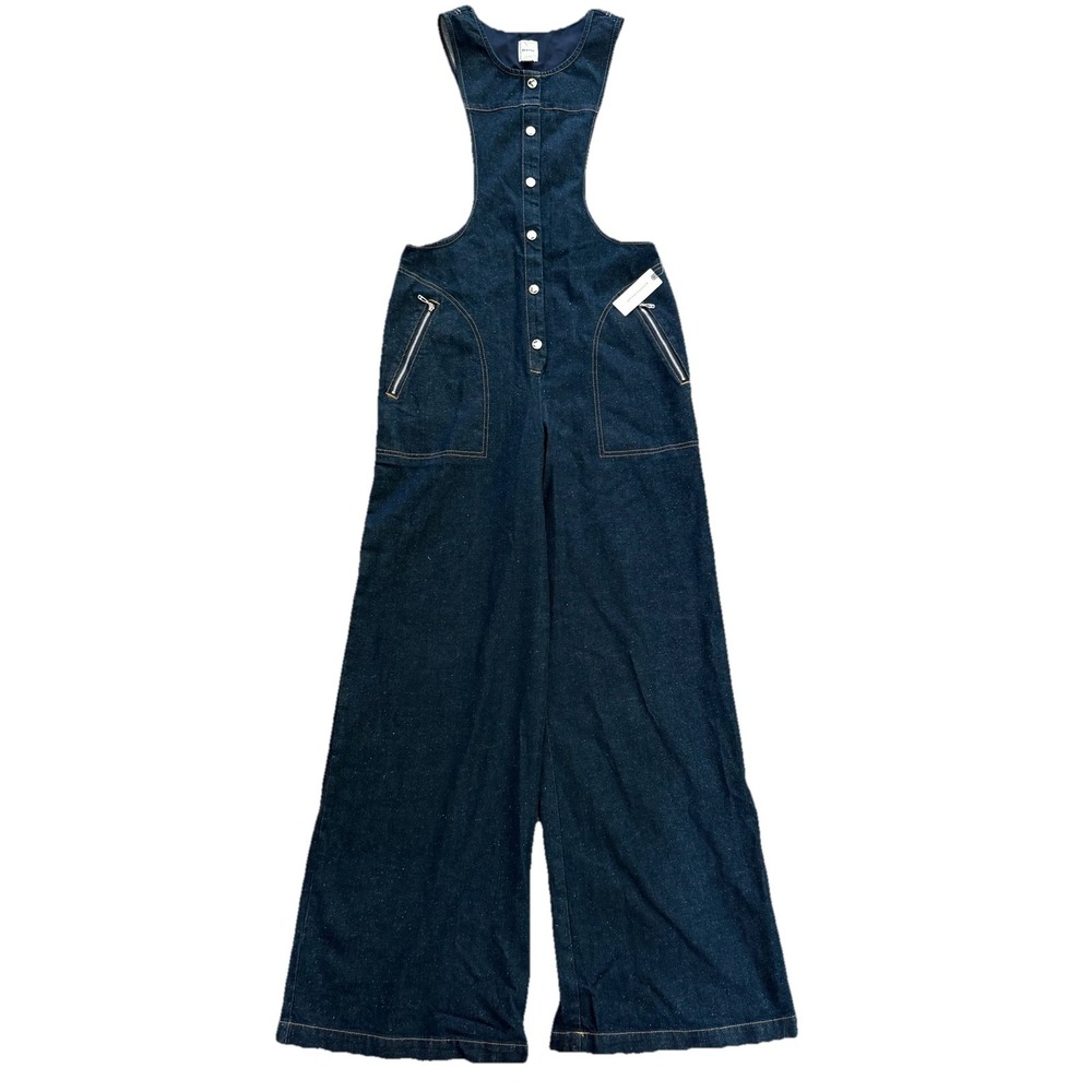 NWT Maeve Women's 6 Tall Denim Button Up Jumpsuit‎ Speckled Hippie Boho Festival